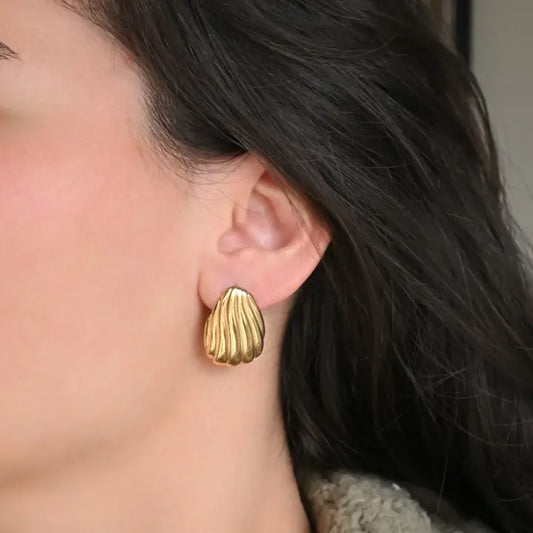 Seashell Geometric Earring