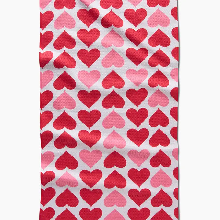 Blushing Hearts Geometry Towel