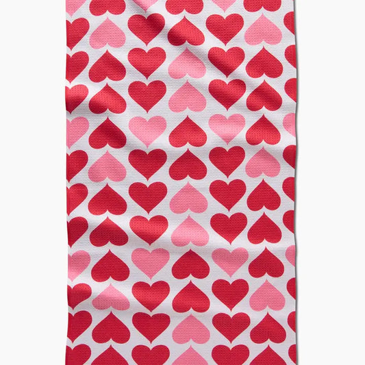 Blushing Hearts Geometry Towel