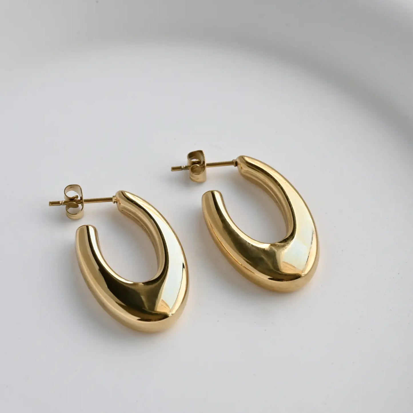 18K Gold Plated Bold Open Hoop