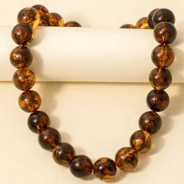 Amber Glow Beaded Necklace