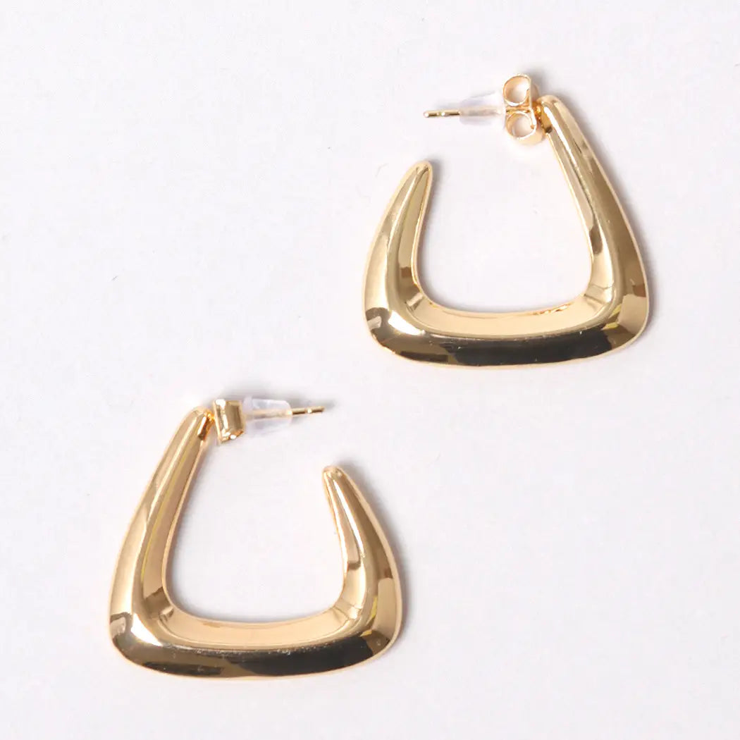 14K Gold Dipped Square Post Earring