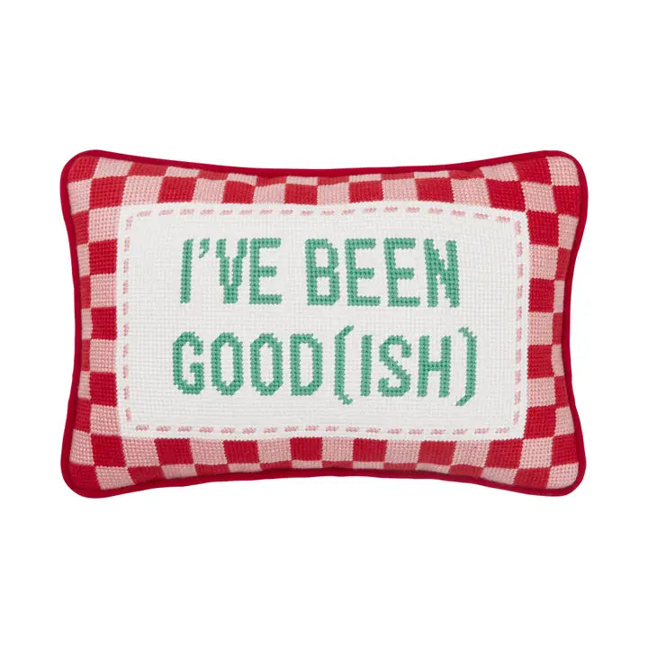 Been Good(ish) Embroidered Pillow