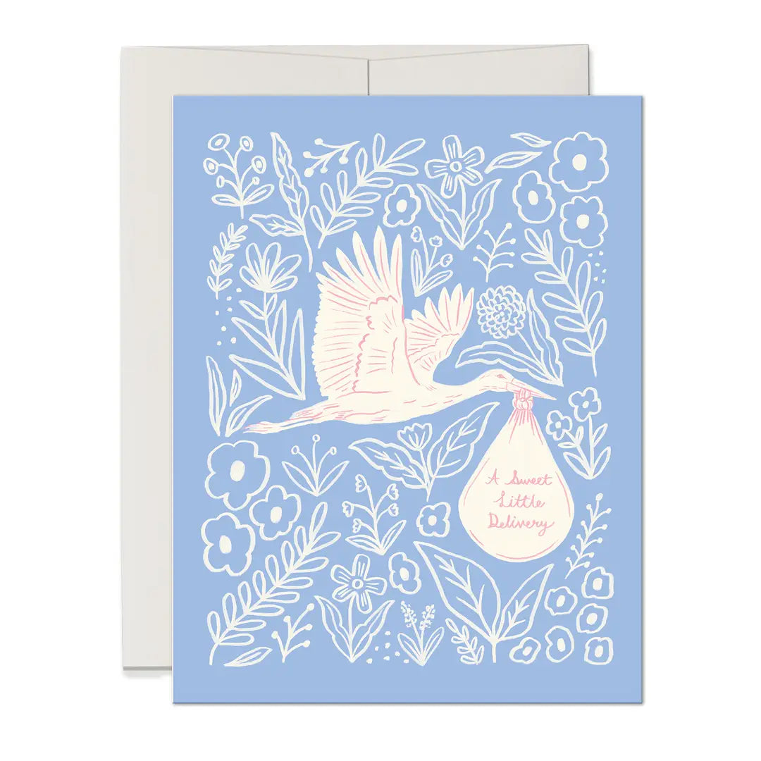 Sweet Little Stork Baby Card