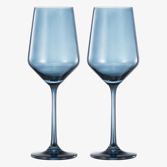 Cloudy Blue Crystal Wine Glass Set