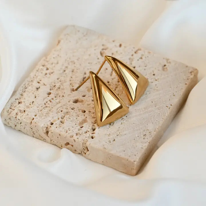 Gold Triangle Earrings