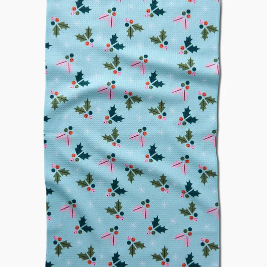 Berries Mint Geometry Towel