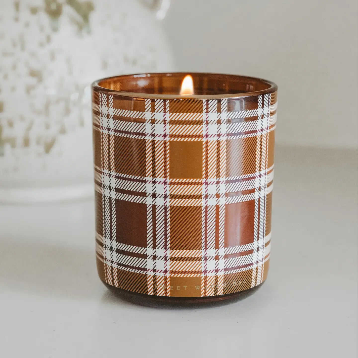 Pumpkin Spice Plaid Candle