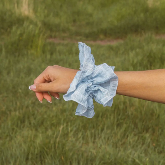 Sky Ruffle Oversized Scrunchie
