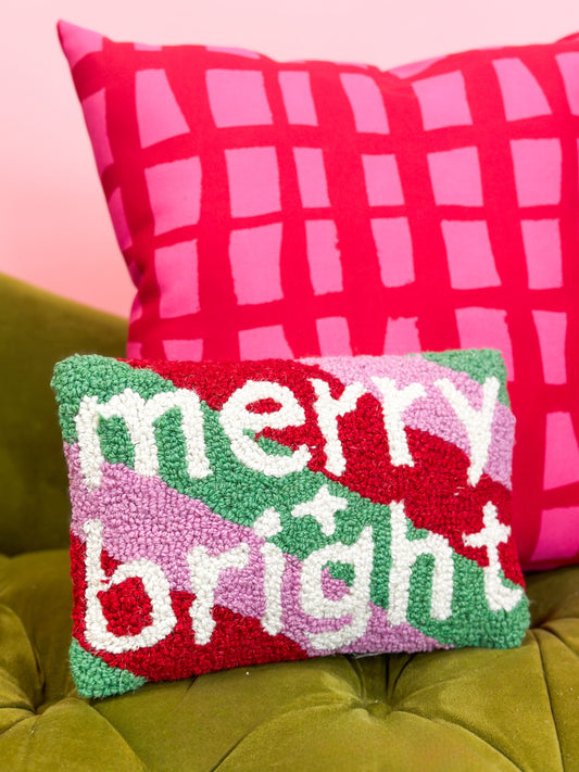 Merry + Bright Striped Hook Pillow