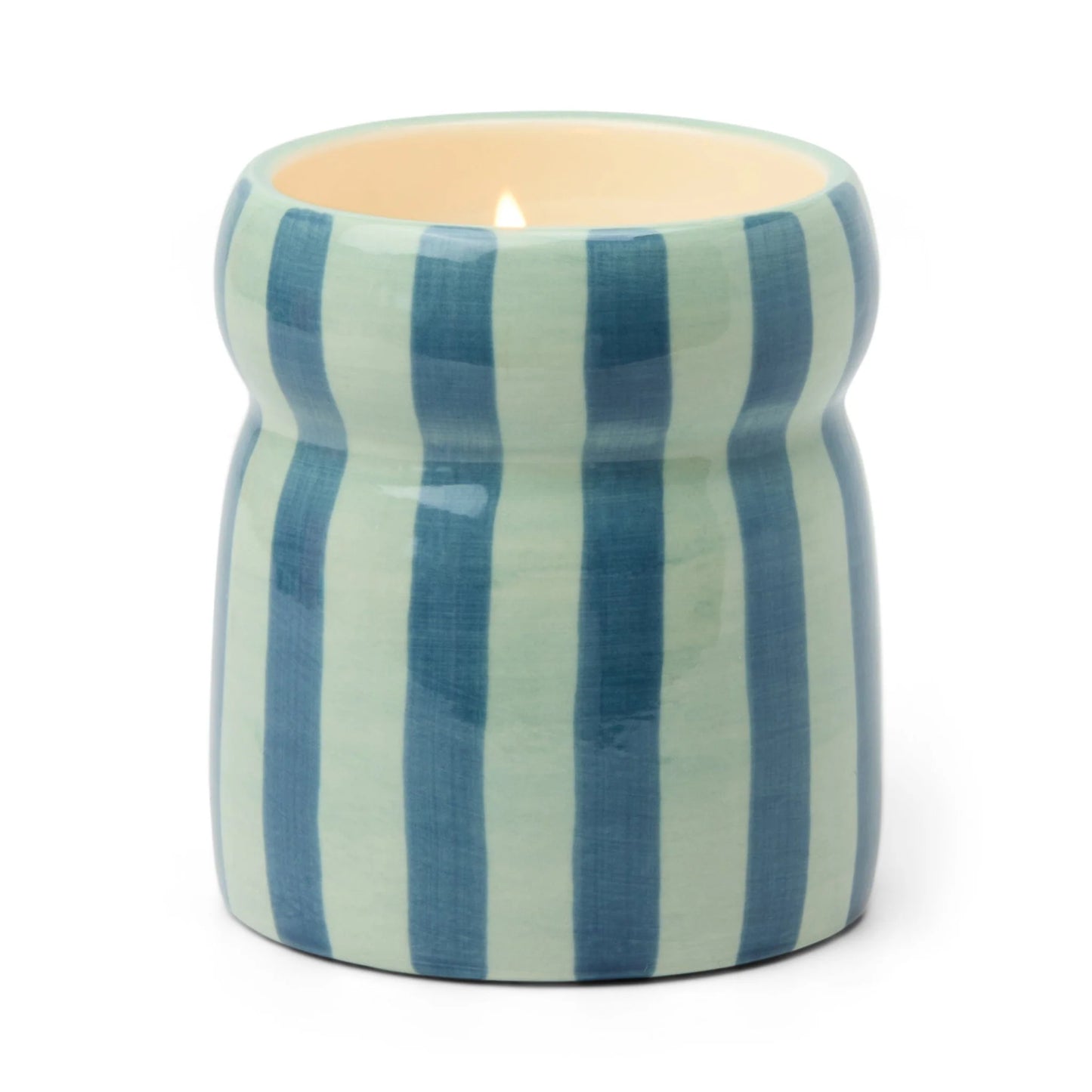 Blue Striped Warm Cider Candle
