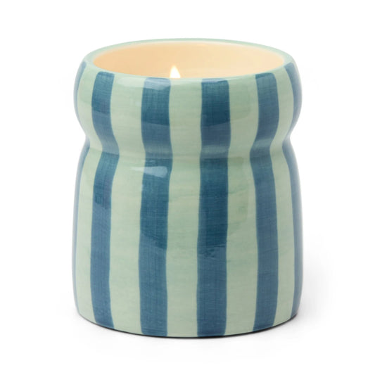 Blue Striped Warm Cider Candle