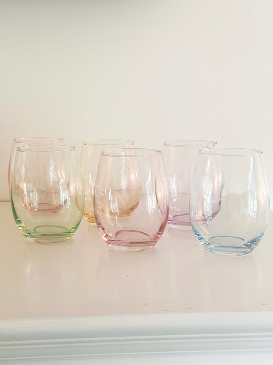 Colored Stemless Wine Glasses