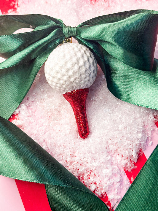 Golf Ball On Tee Ornament