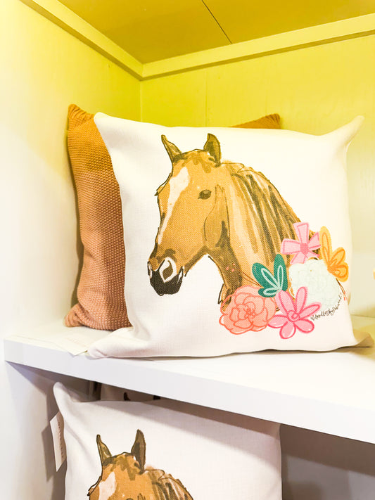Floral Horse Pillow