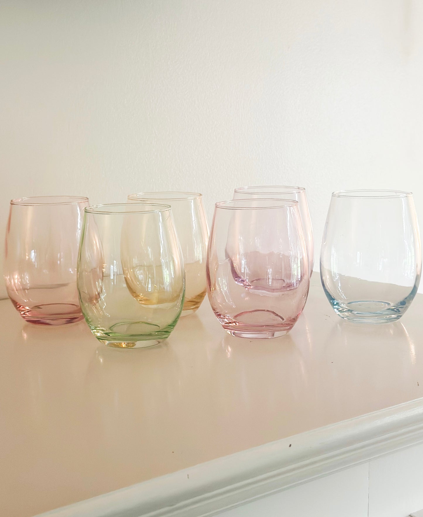 Colored Stemless Wine Glasses