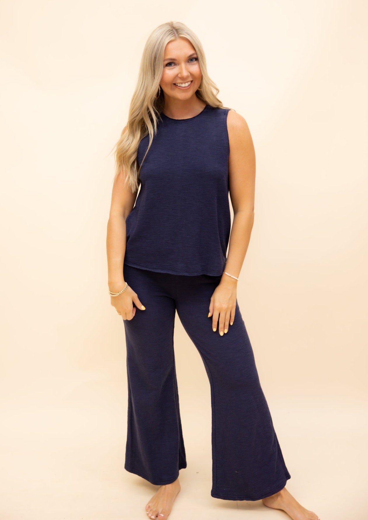 Navy Tank & Pant Set