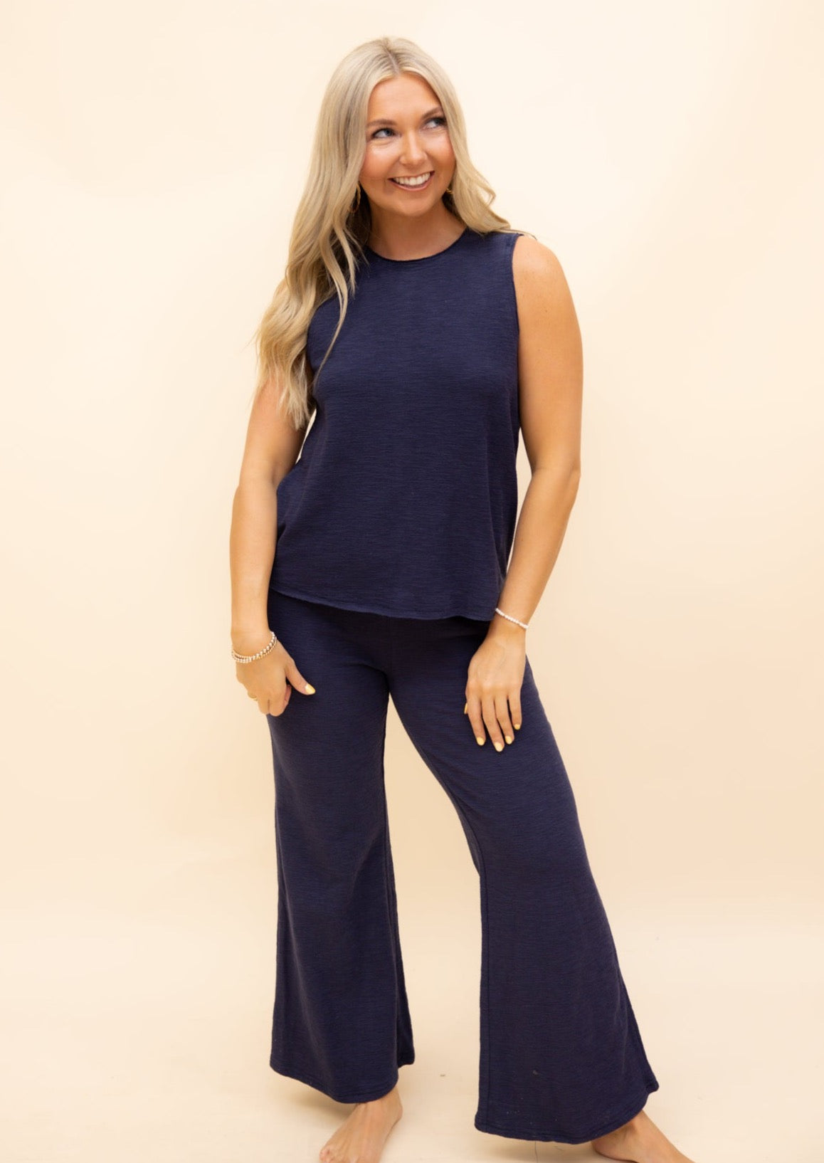 Navy Tank & Pant Set