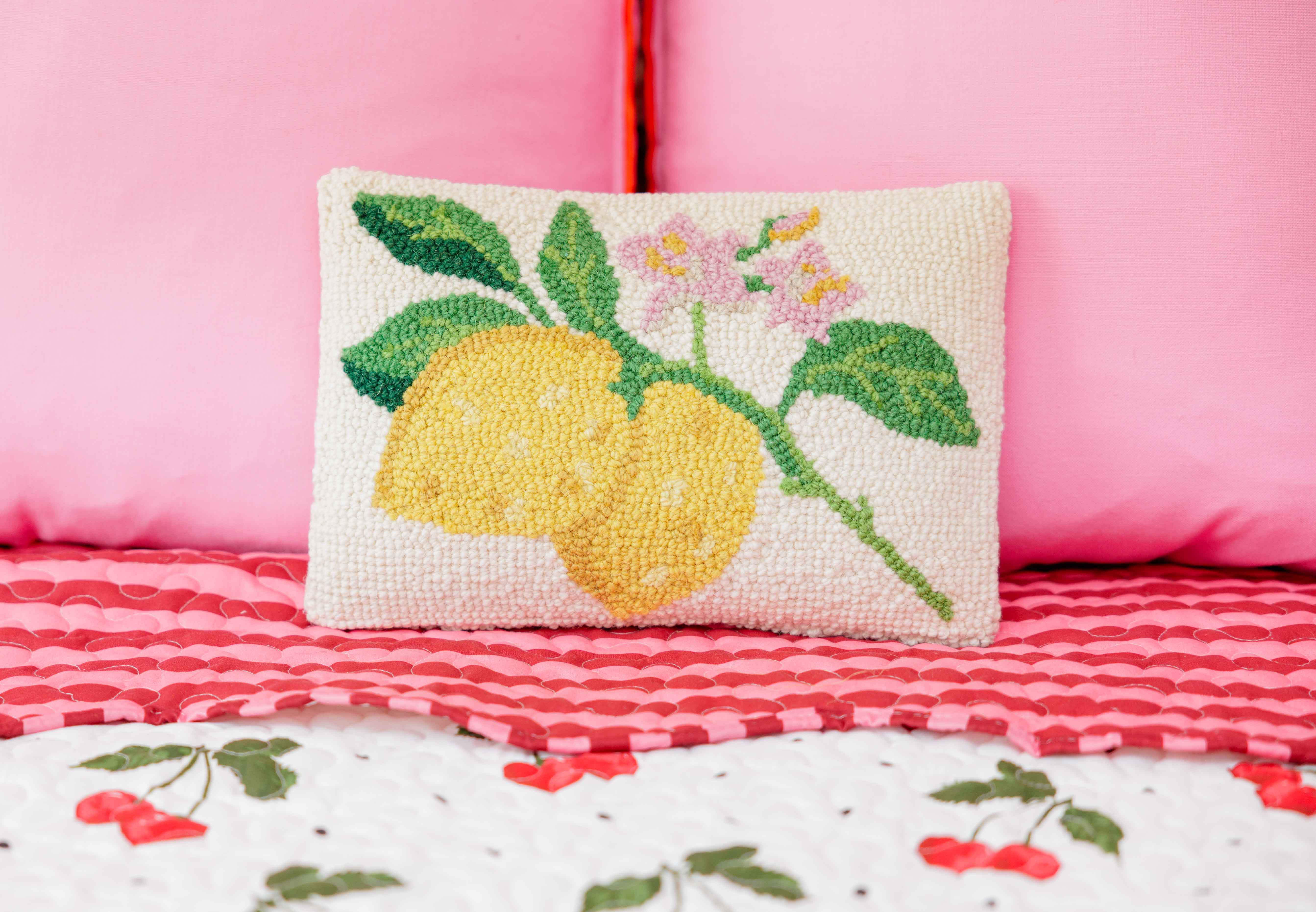 Lemons On A Branch Hook Pillow