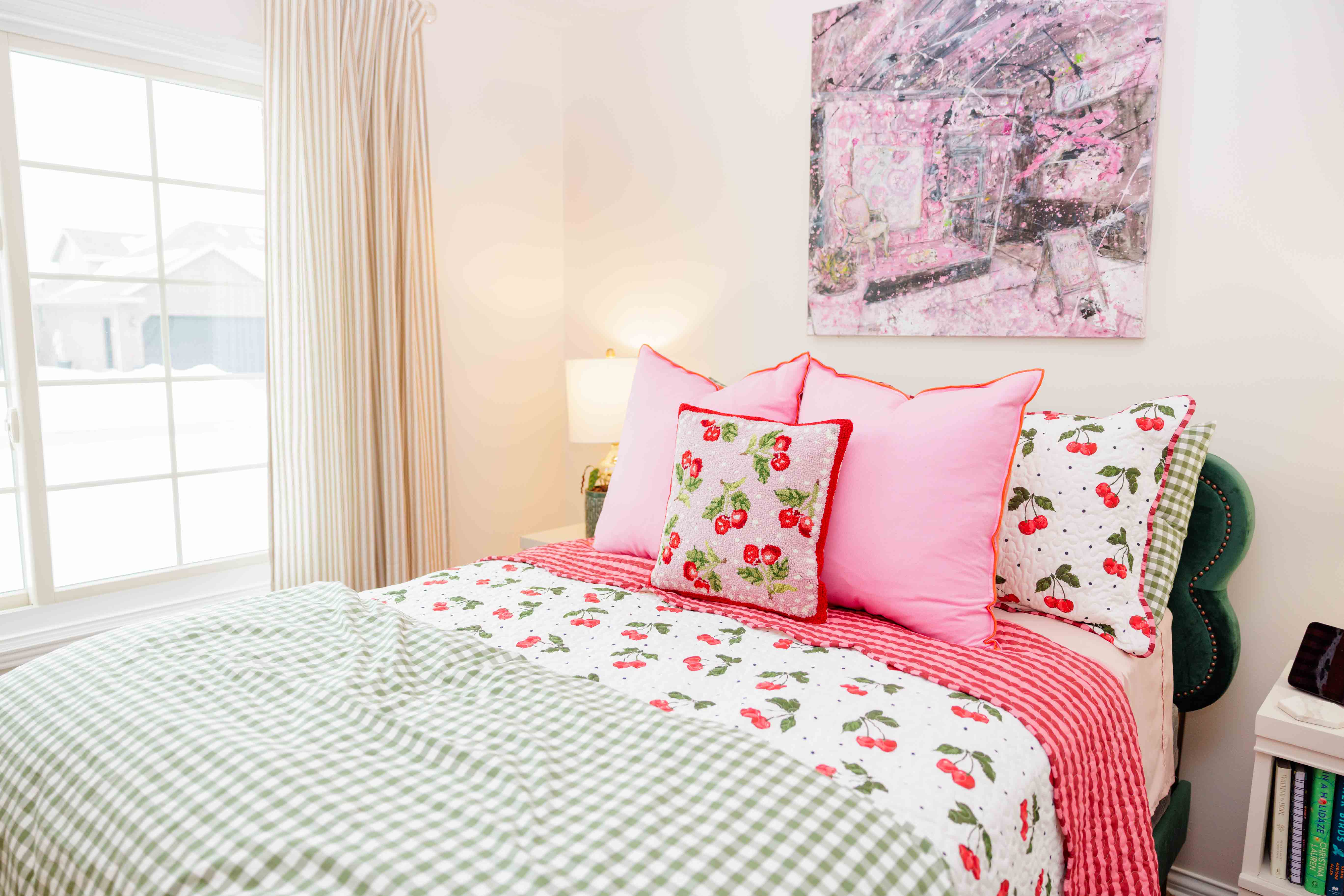 Pink Sweet Cherry Hook Pillow