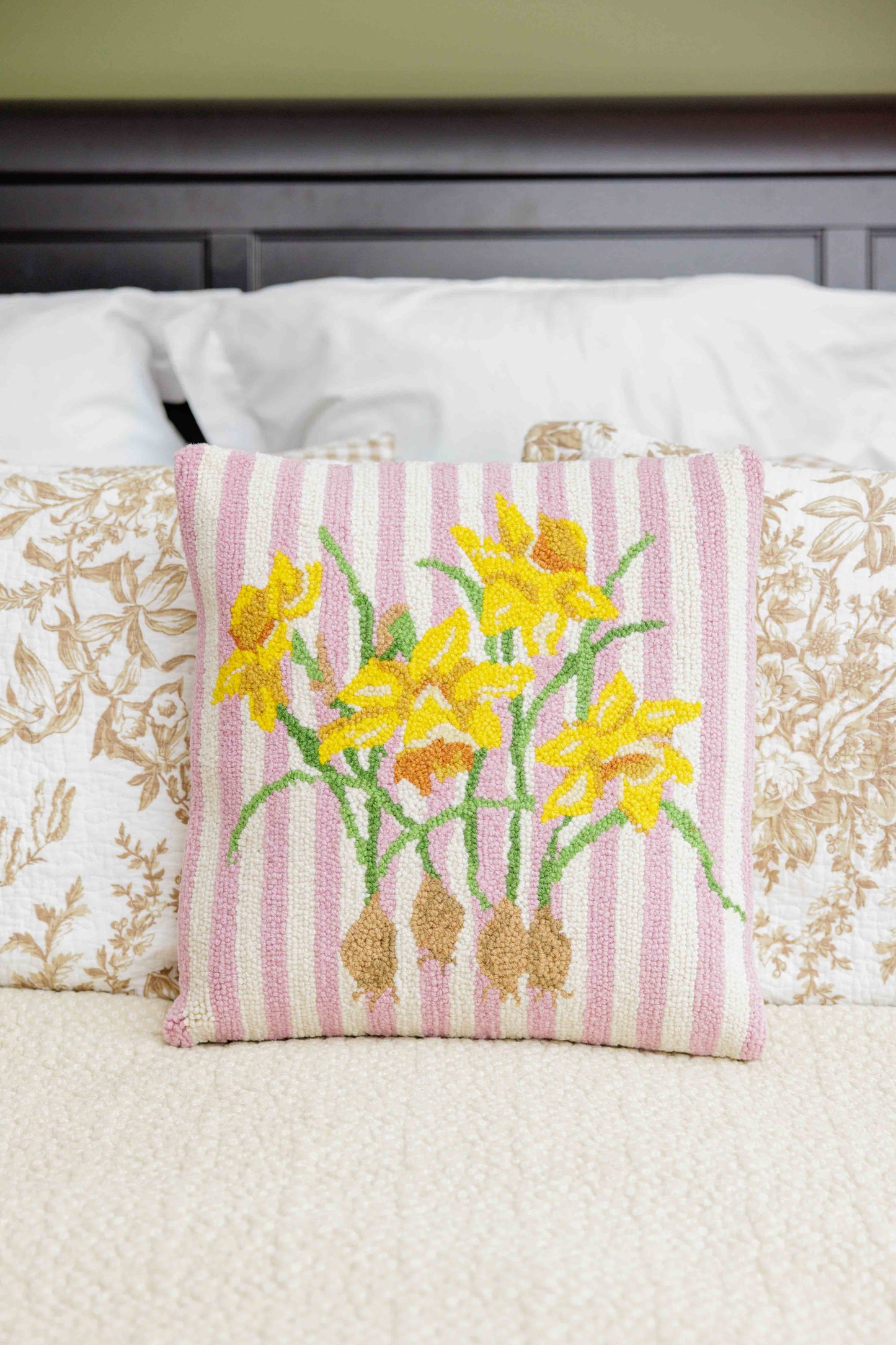 Yellow Daffodil Hook Pillow