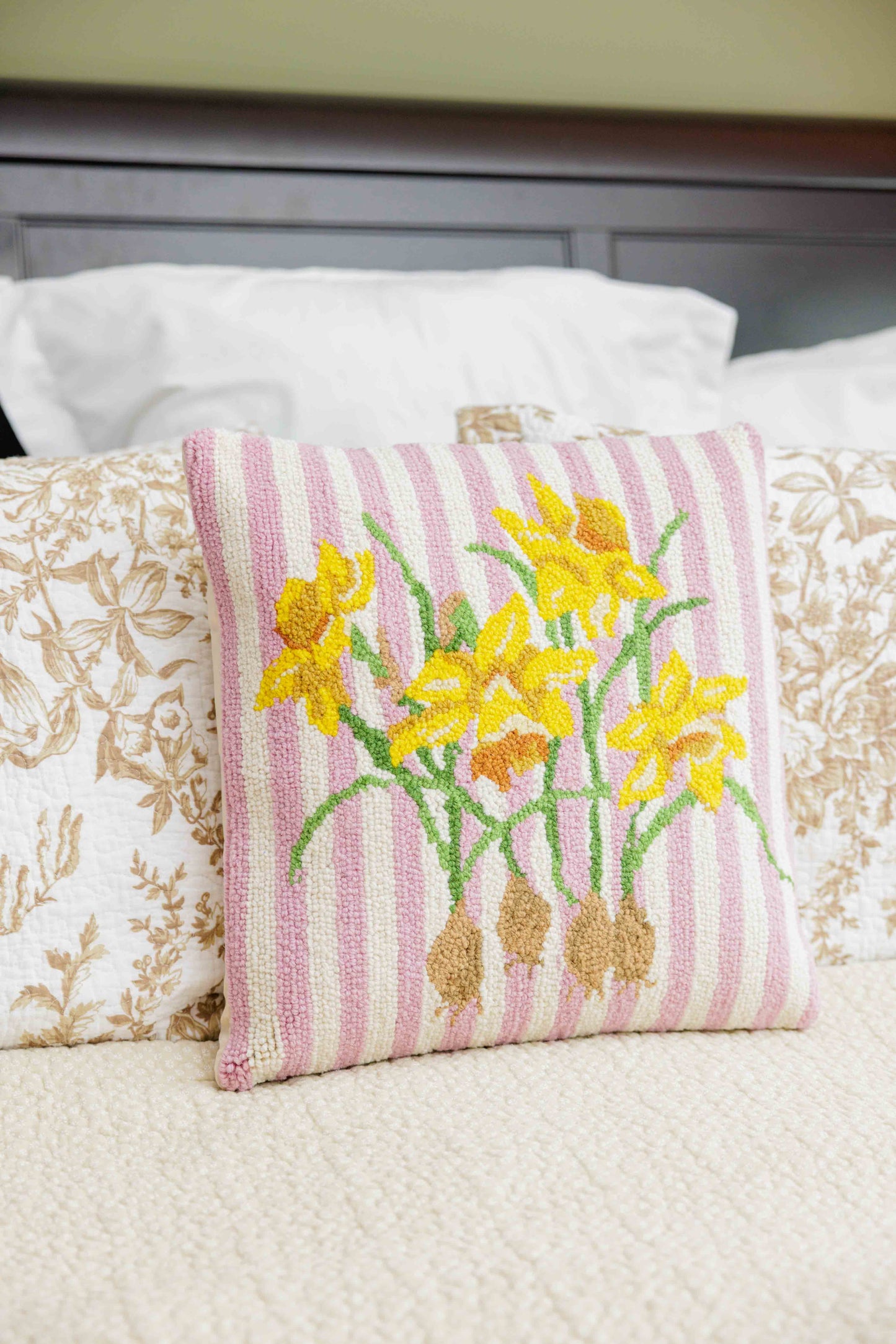 Yellow Daffodil Hook Pillow