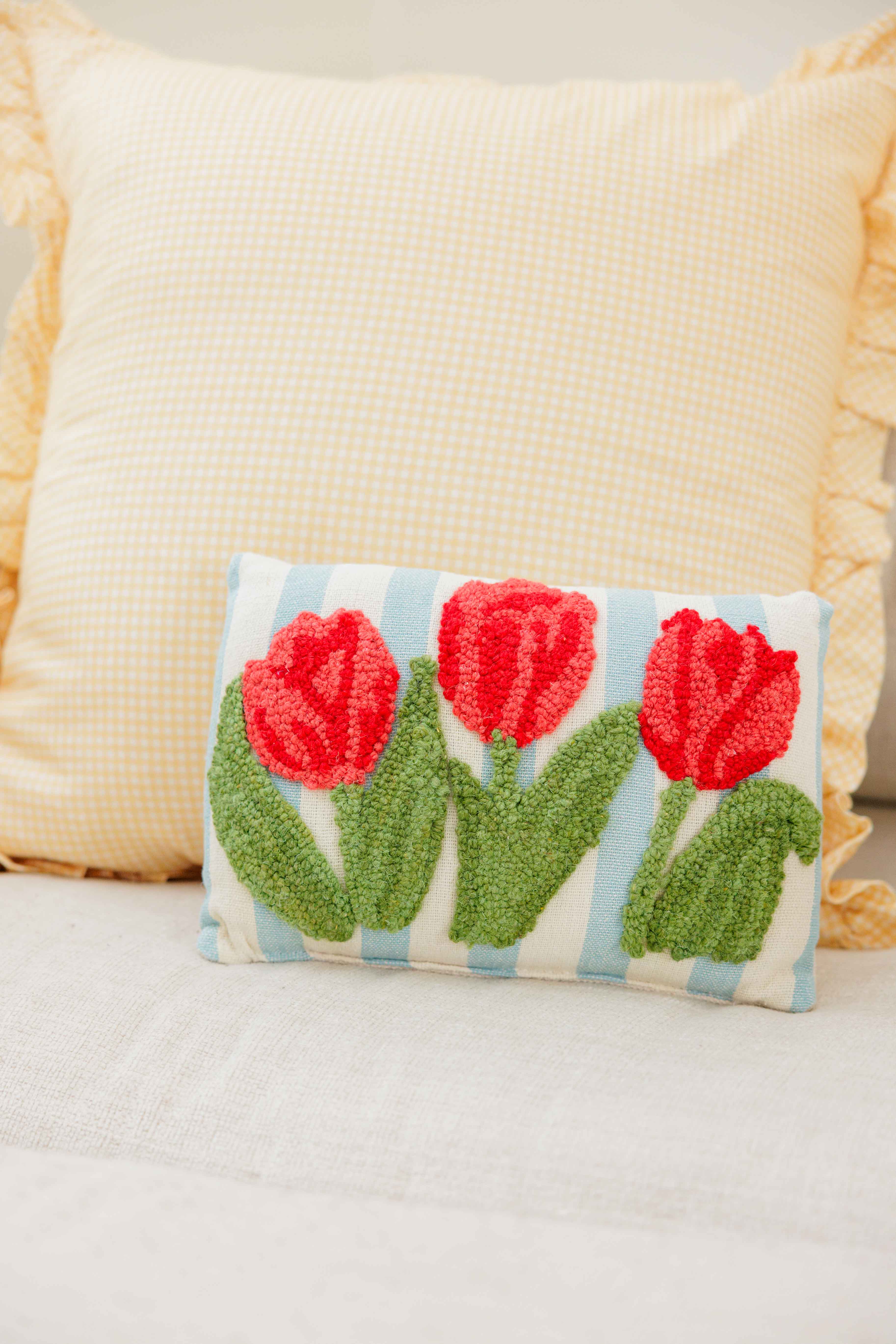 Stripe Tulips Hook Pillow