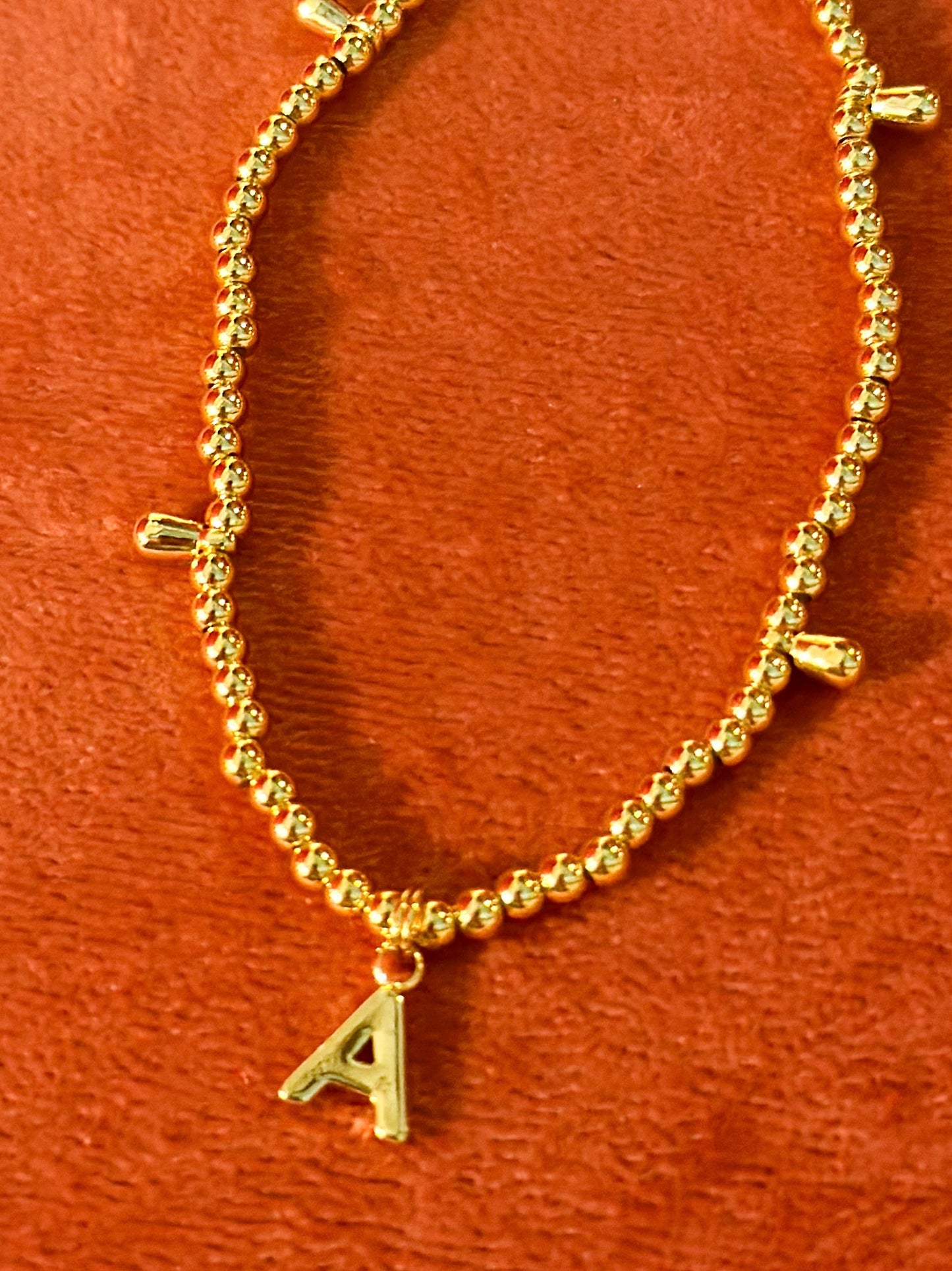 Gold Stretch Alphabet Bracelet