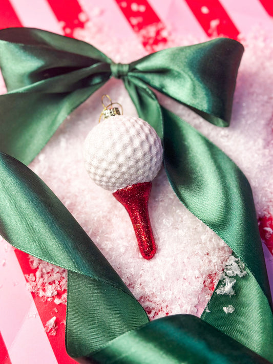 Golf Ball On Tee Ornament