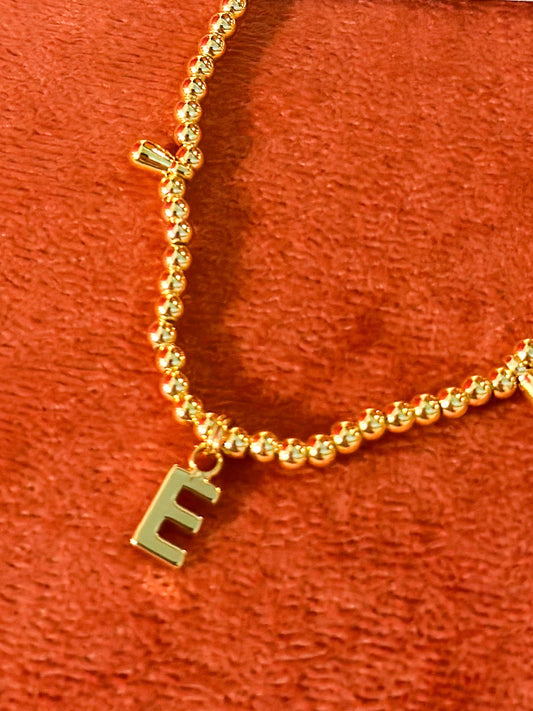 Gold Stretch Alphabet Bracelet