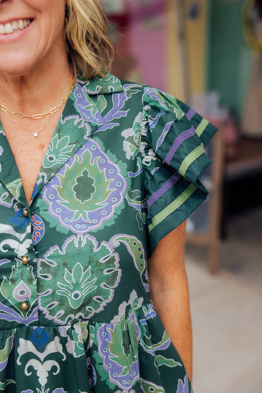 Green Garden Midi Dress