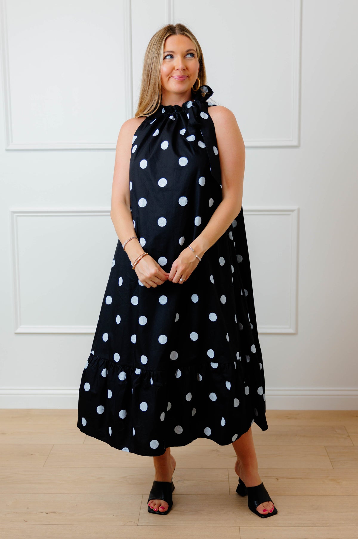 Black Polka Dot Maxi Dress