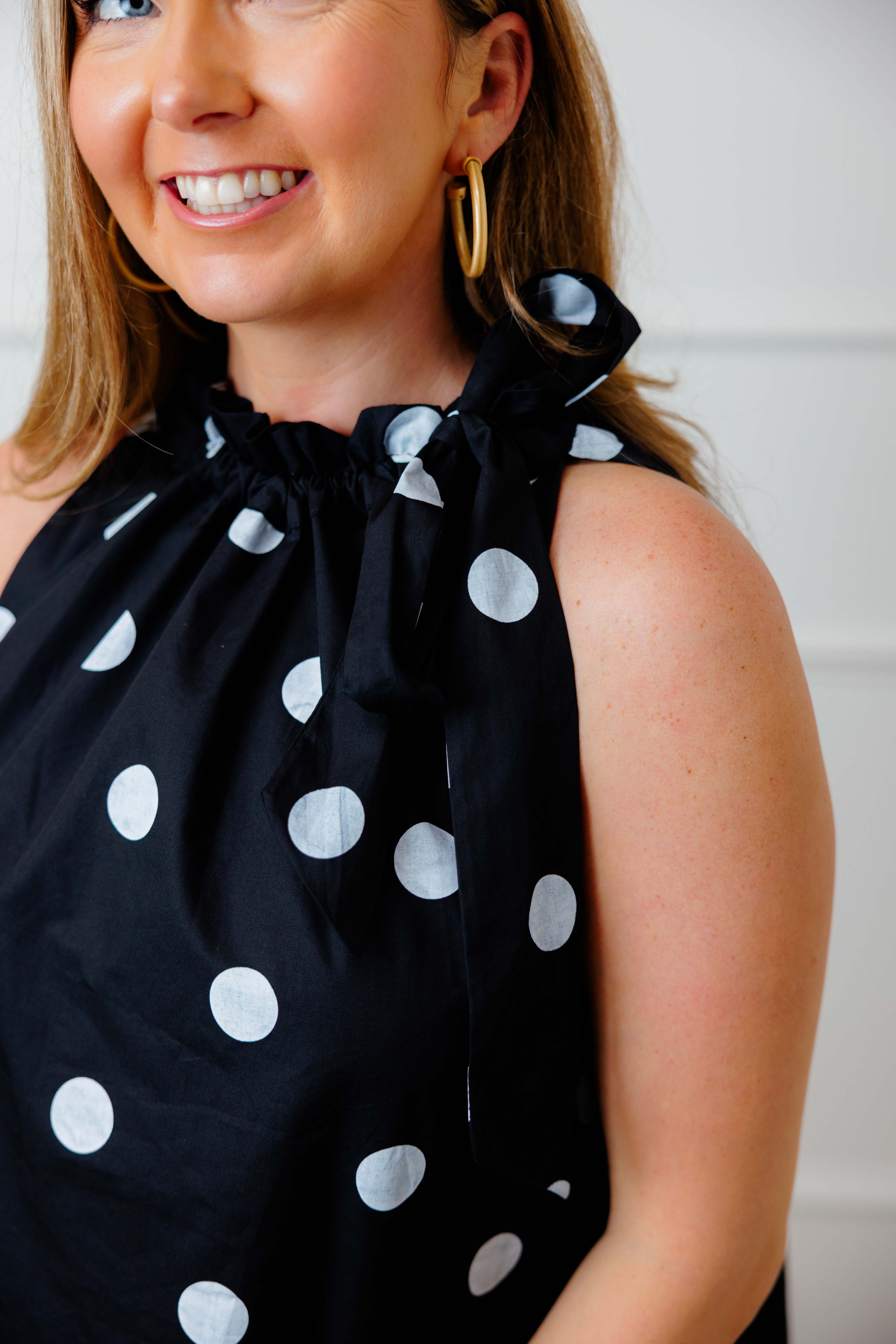 Black Polka Dot Maxi Dress