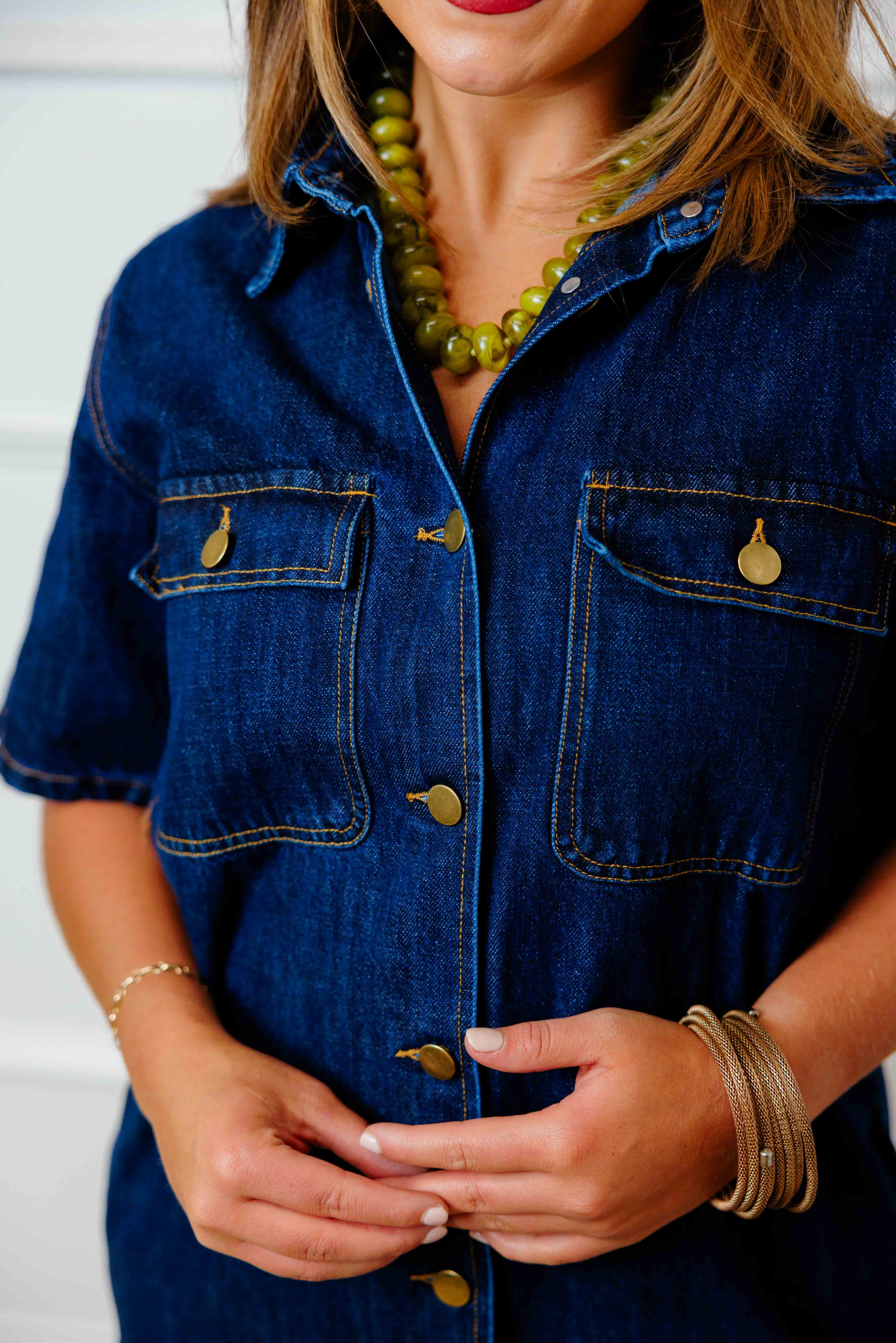 Dark Denim Button Down Dress