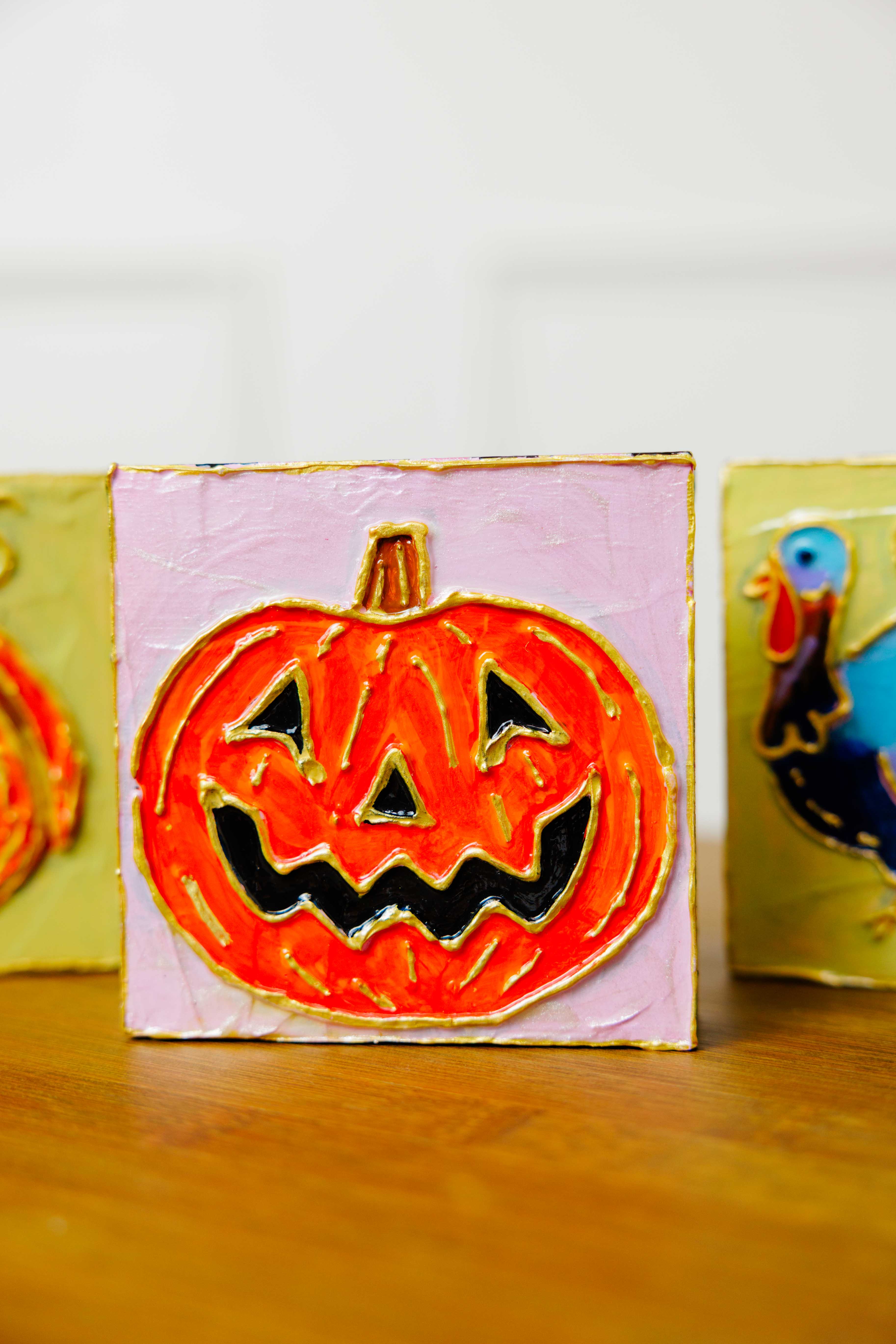 Jack O’ Lantern Wood Block Art