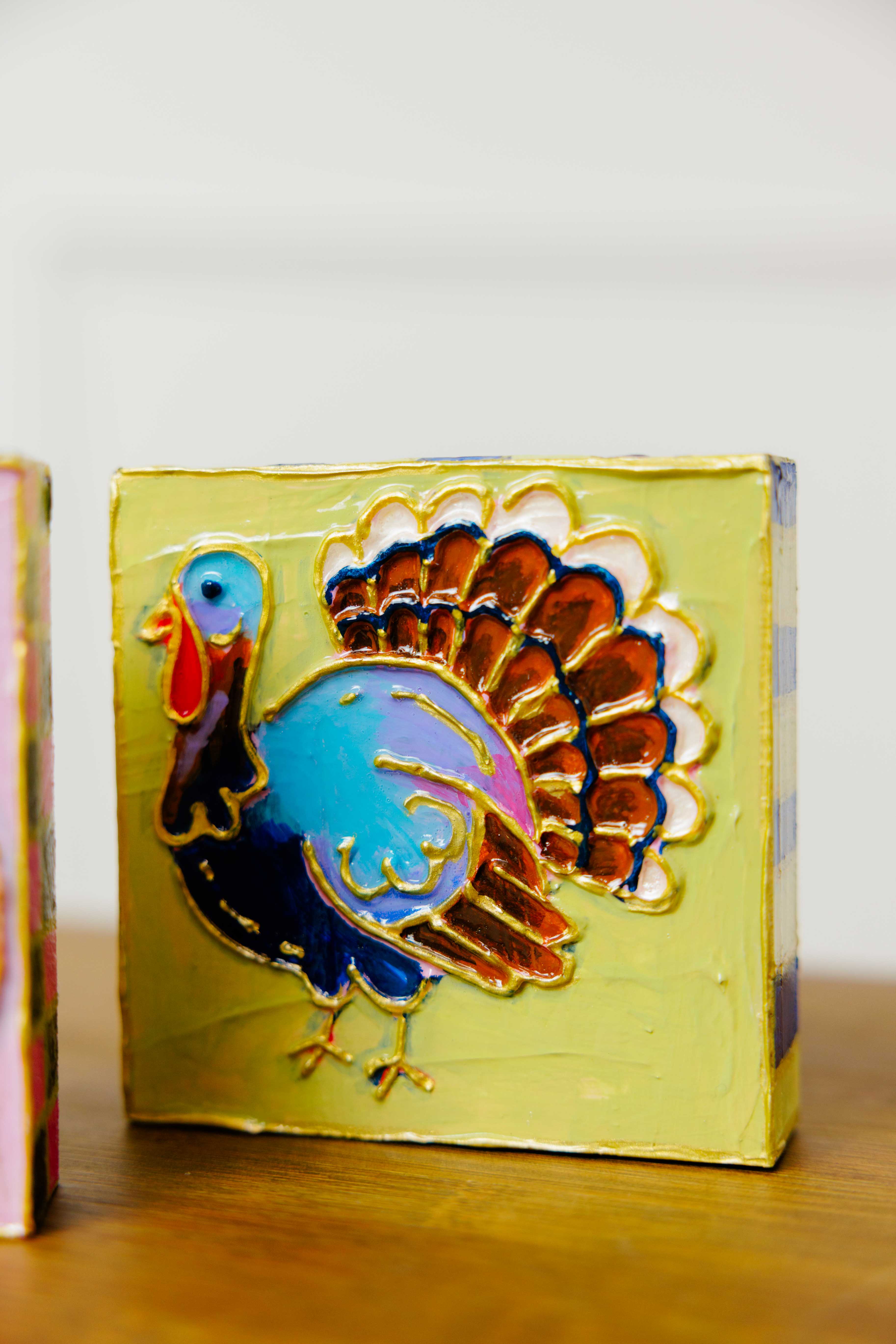 Turkey Wood Block Art