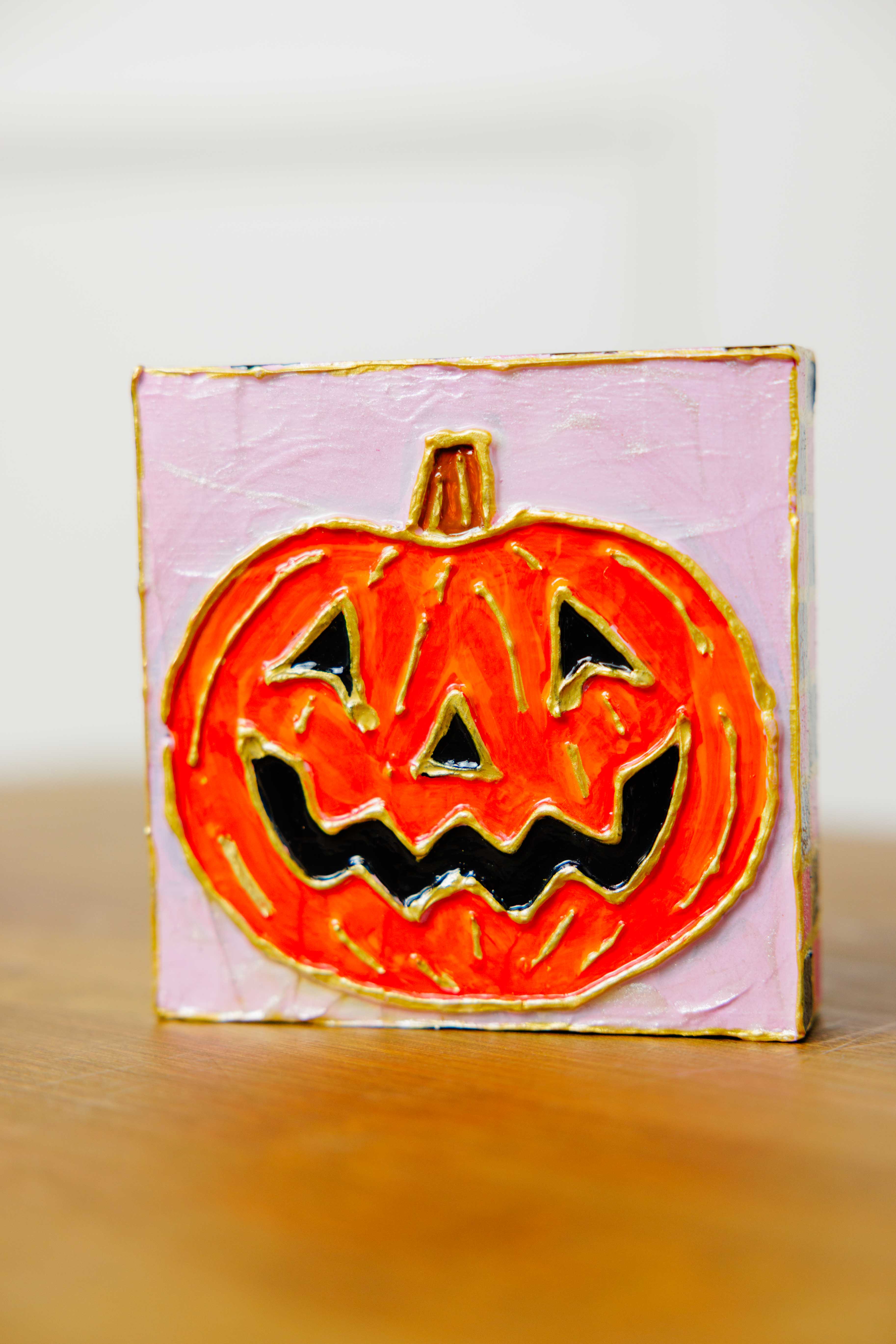 Jack O’ Lantern Wood Block Art