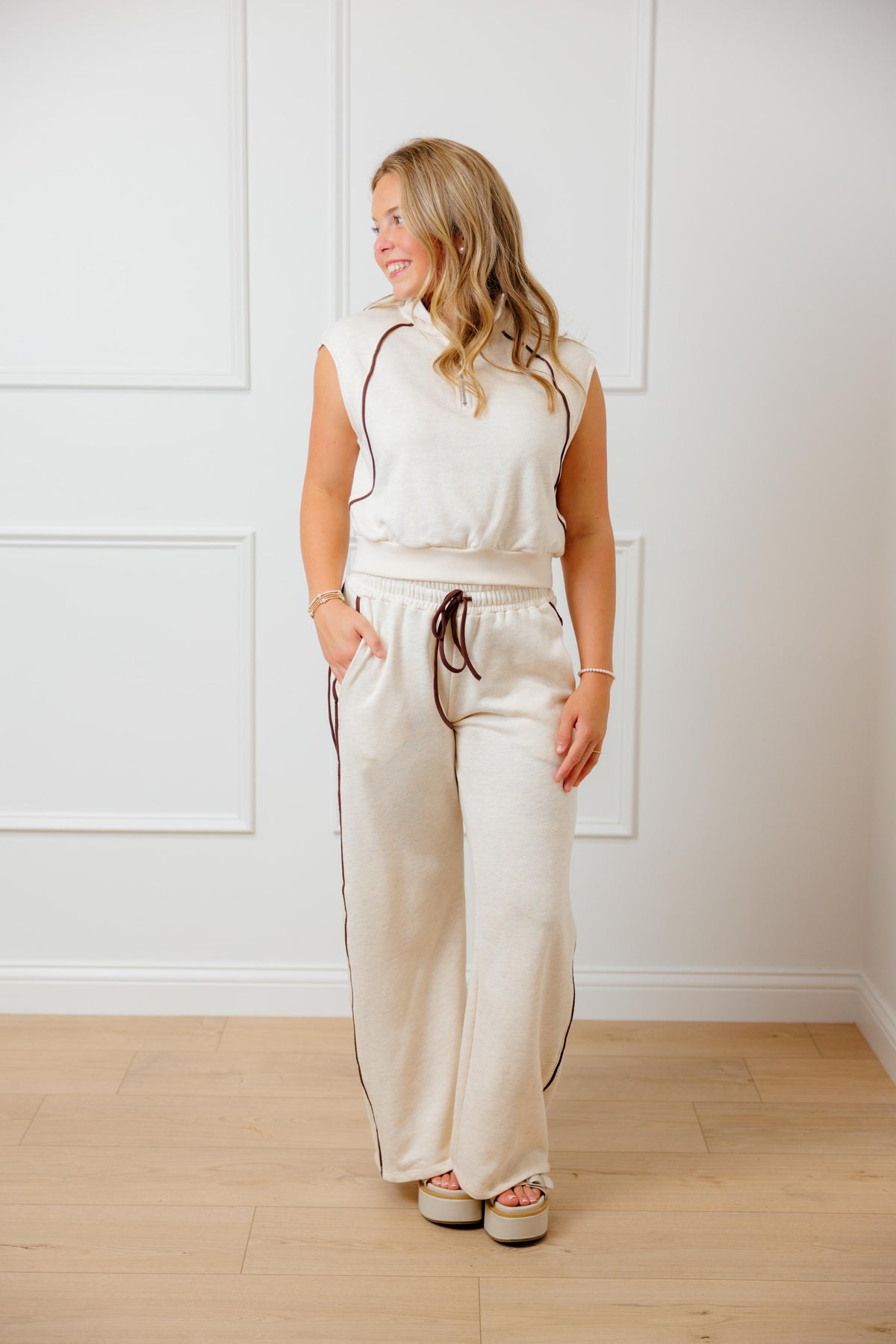 Oatmeal Contrast Lounge Set