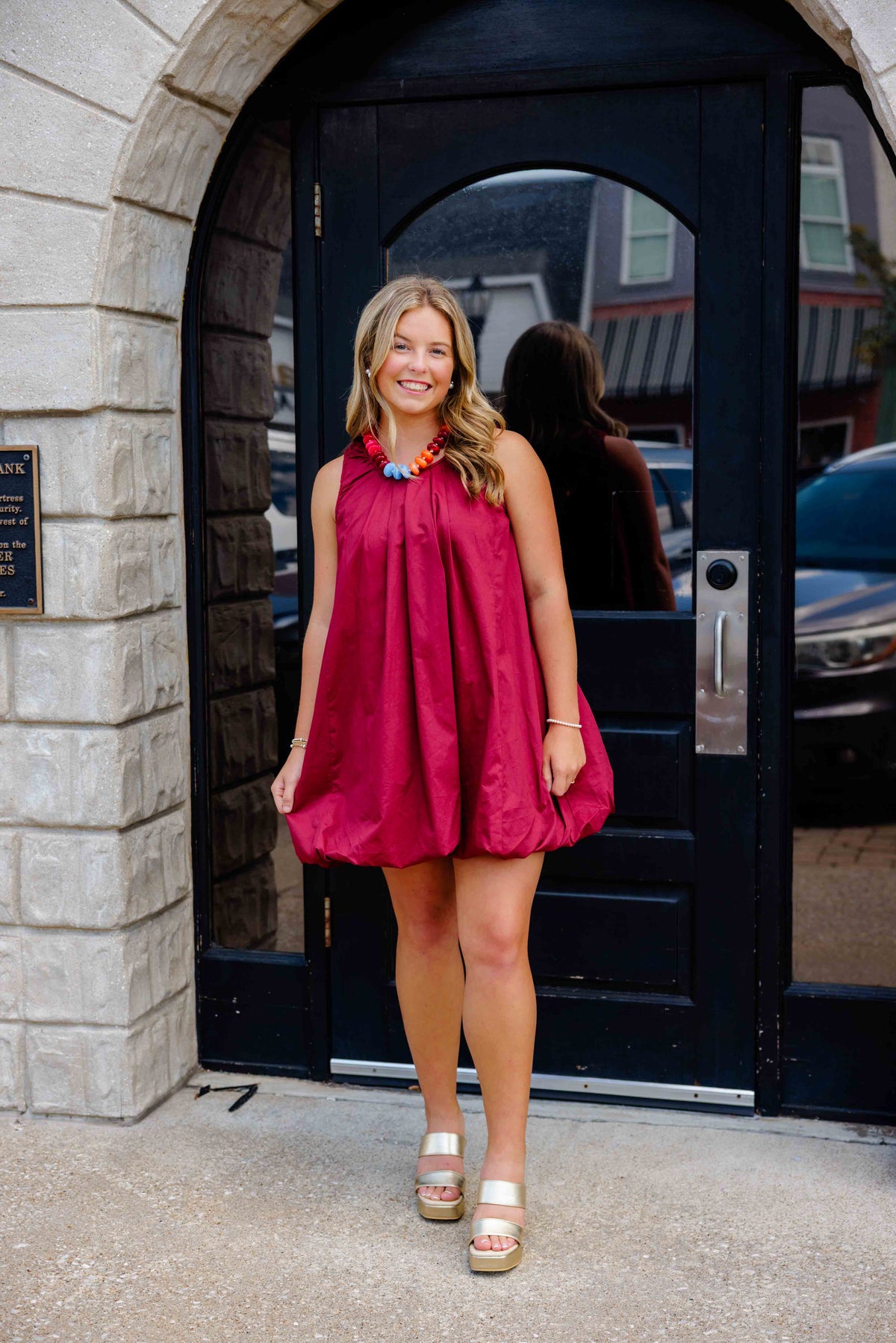 Dottie Burgundy Bubble Dress