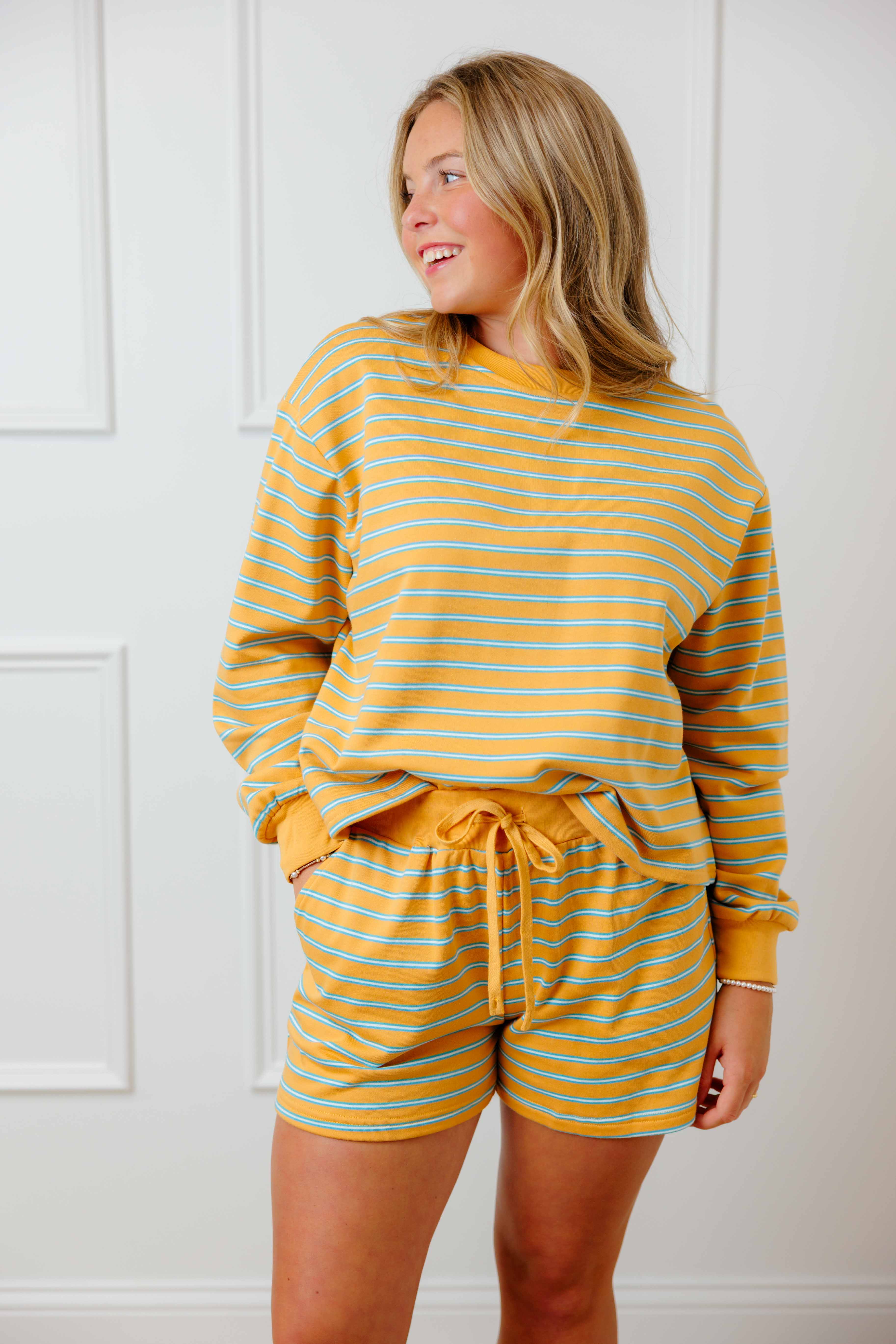 Striped Terry Short Set