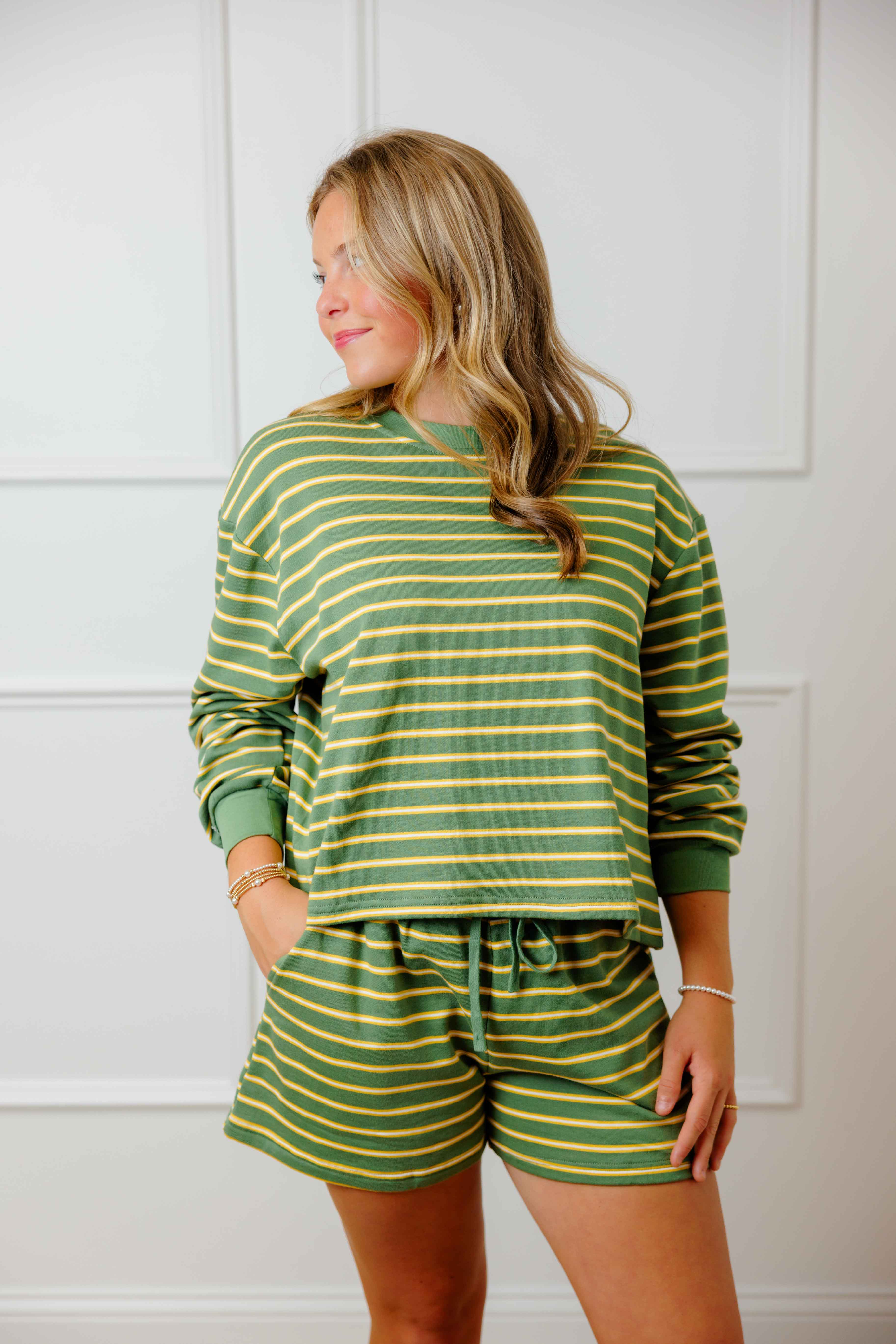 Striped Terry Short Set