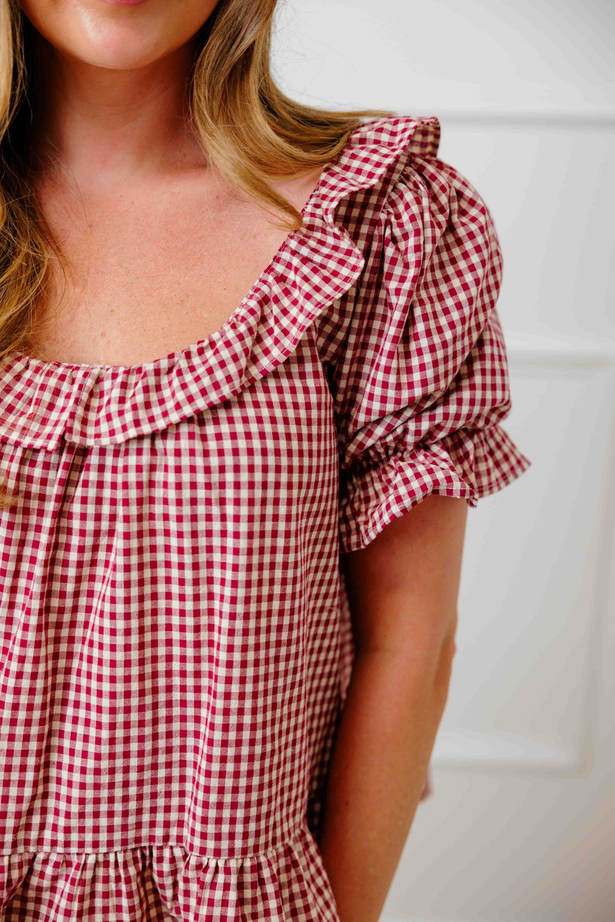 Kora Frill Gingham Short Set