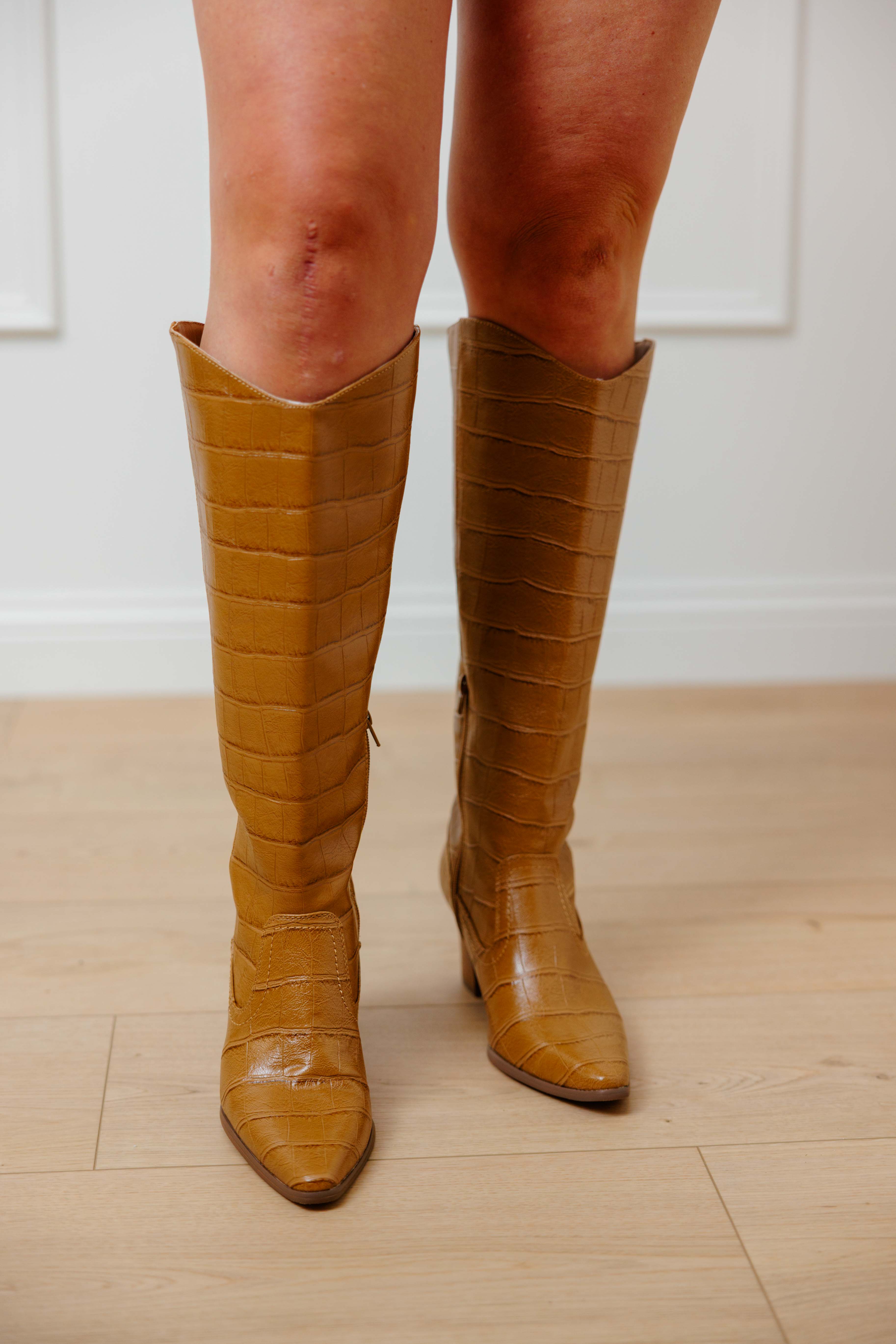 Kirby Tan Croc Boot