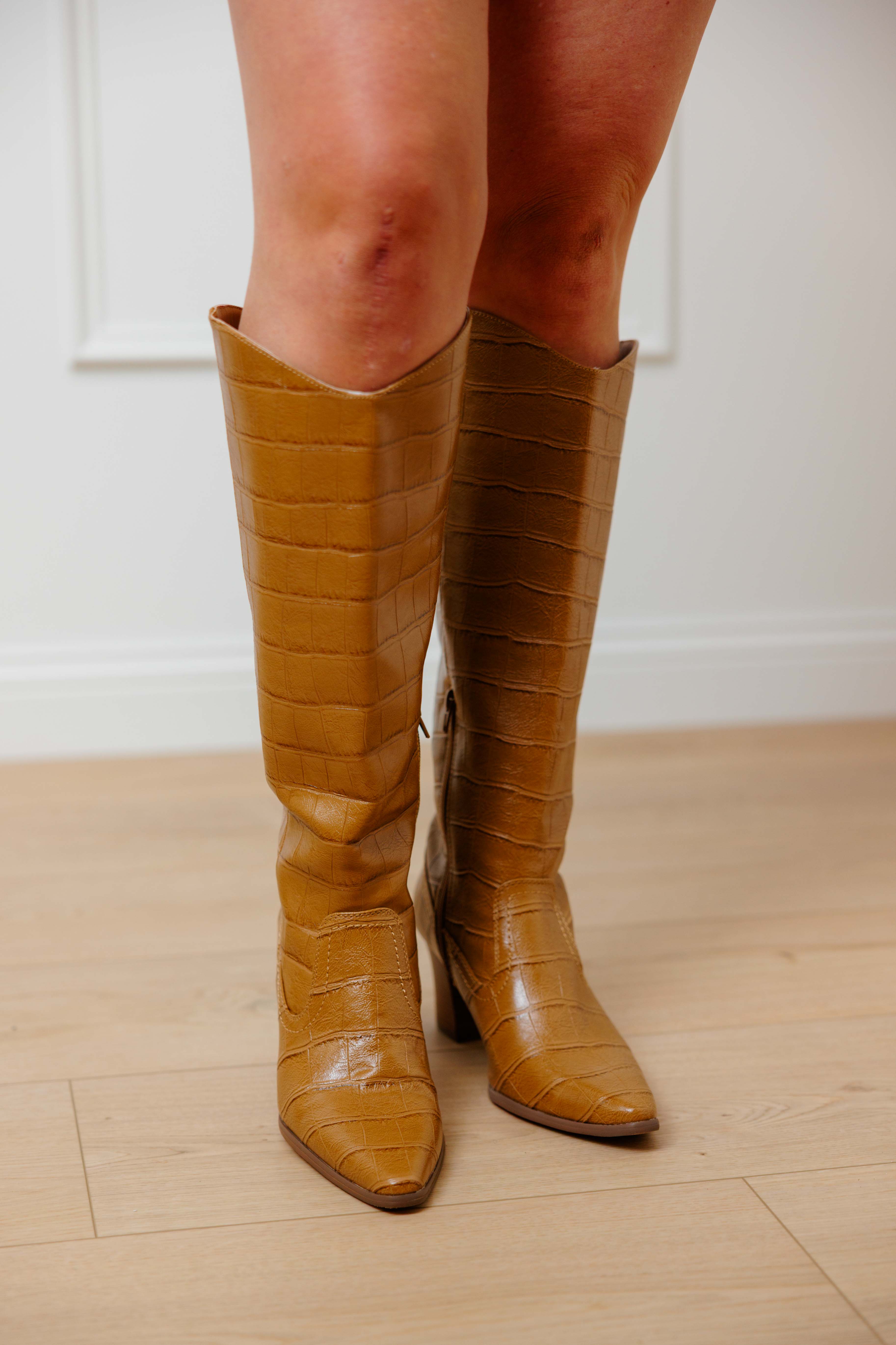 Kirby Tan Croc Boot