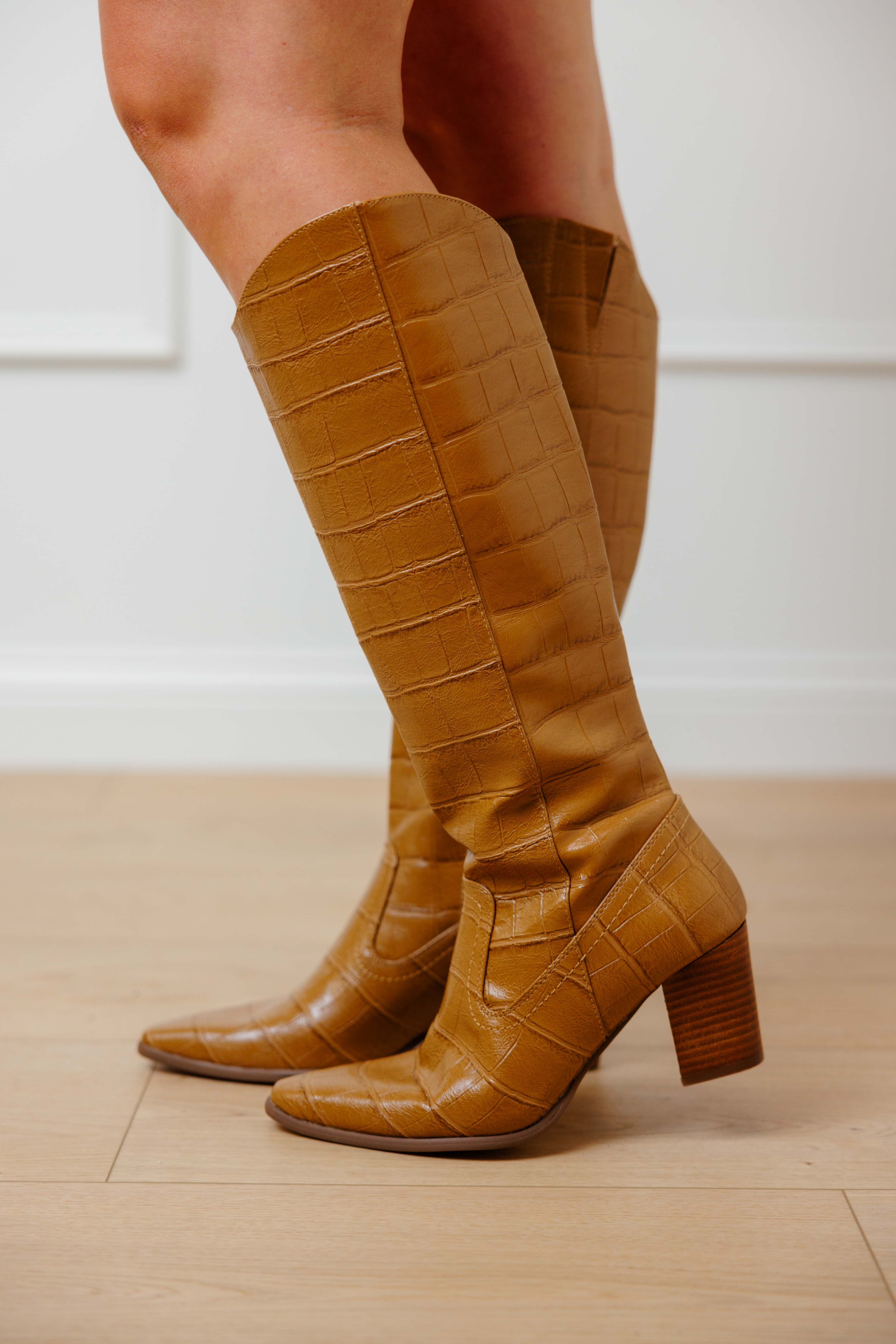 Kirby Tan Croc Boot