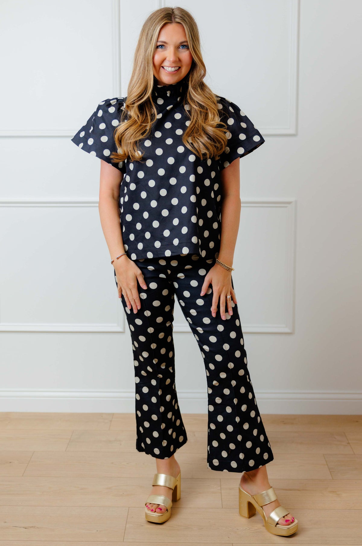 Dot Flare Pant Set