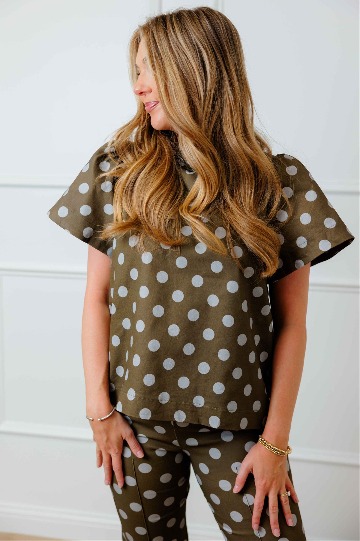 Dot Flare Pant Set