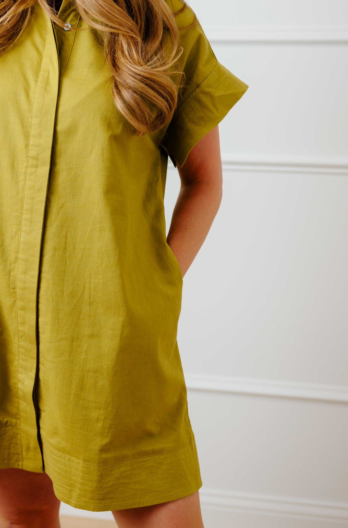 Olive Button Down Dress
