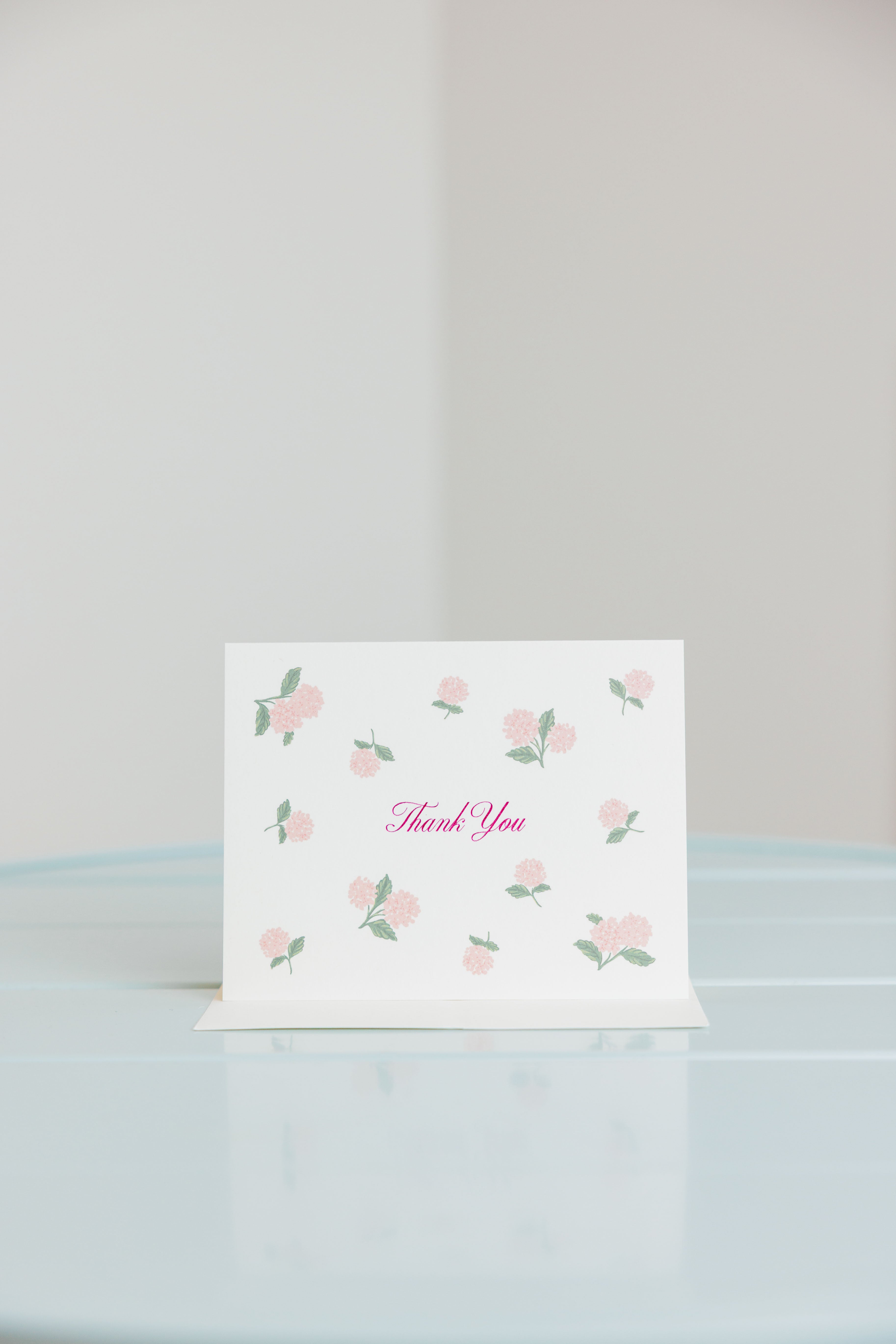 Pink Hydrangea Thank You Card
