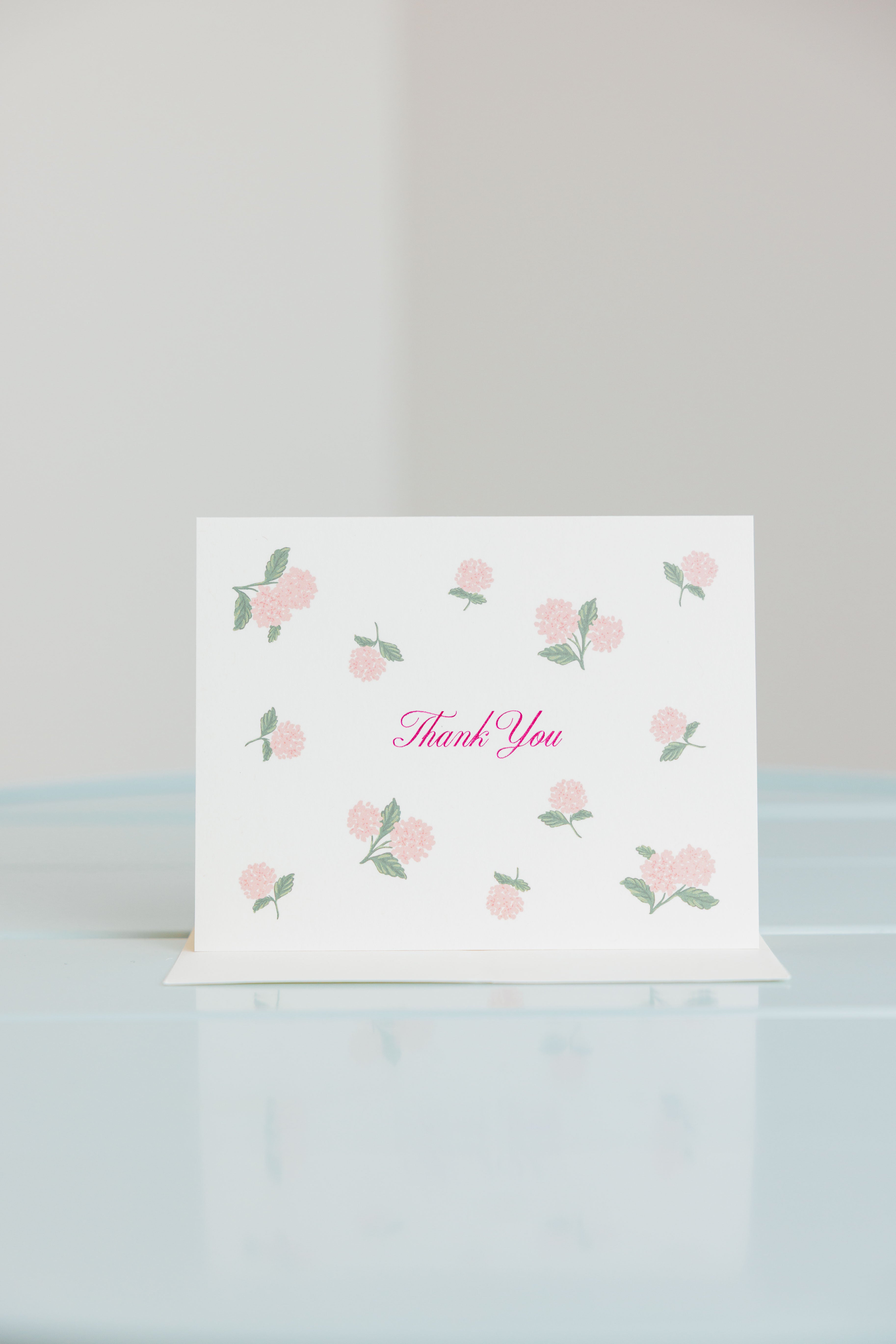 Pink Hydrangea Thank You Card